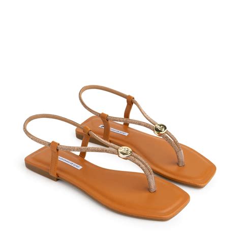 Rasteira Sandália Nude Almond Tira Strass Brilho e Enfeite SDL MENDOZA 2 Nude Almond