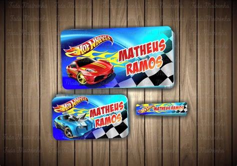 Etiquetas Escolares Tema Hot Wheels Produtos Elo7