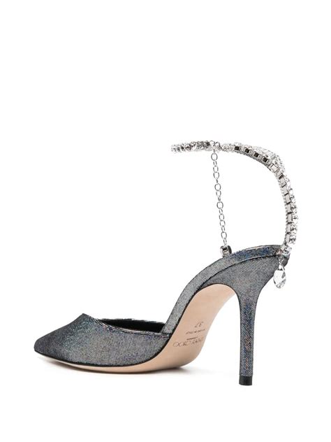 Jimmy Choo Saeda 85mm Crystal Embellished Pumps In Silber ModeSens