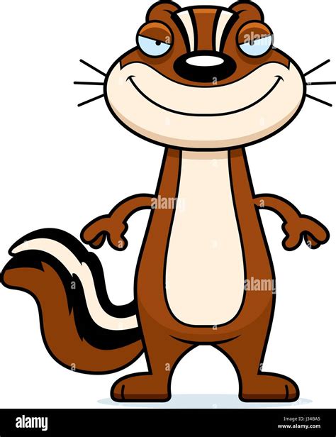 Ein Cartoon Illustration ein Streifenhörnchen mit einem schlauen