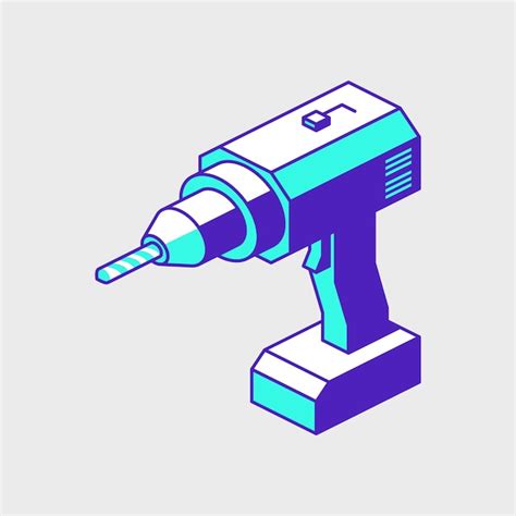 Premium Vector Cordless Drill Isometric Vector Icon Illustration