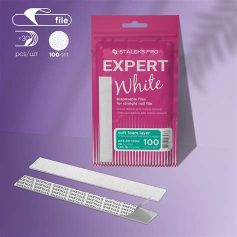 Disposable White Files For Straight Nail File On A Soft Foam Layer