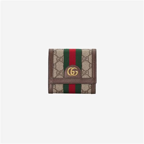 GUCCI 구찌 오피디아 GG 카드 케이스 플랩 지갑 베이지 에보니 발매 정보 598662 96IWG 8745 럭드