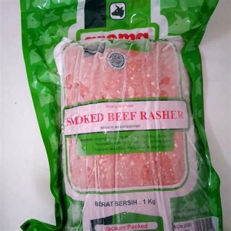 Jual Daging Asap Smoked Beef Rasher Aroma 1Kg Daging Sapi Asap