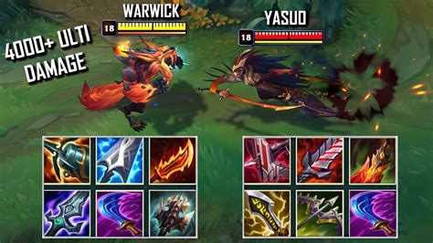 Mathematically Correct Warwick Vs Yasuo Full Build Fights And Best