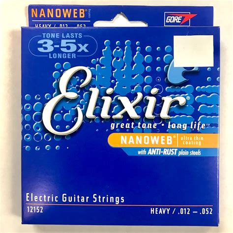 Elixir Electric Guitar Strings Nickel Plated Steel Nanoweb Heavy 12 52