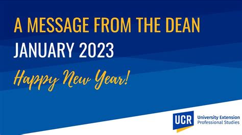 A Message From The Dean January 2023 YouTube