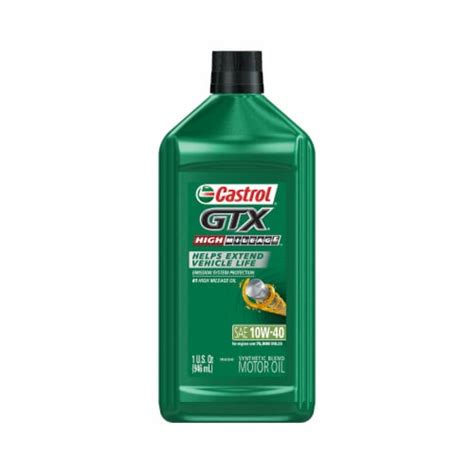 Castrol Gtx High Mileage 10w 40 Sae Motor Oil 1 Qt Food 4 Less