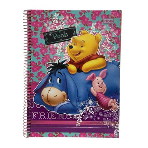 Caderno universitário espiral 96 folhas 1 matéria Tilibra Pooh