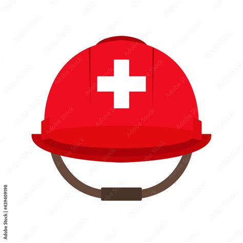 red helmet emoji vector with white cross Stock Vector | Adobe Stock