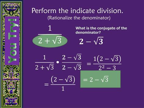 PPT - Rationalizing the Denominator PowerPoint Presentation, free ...