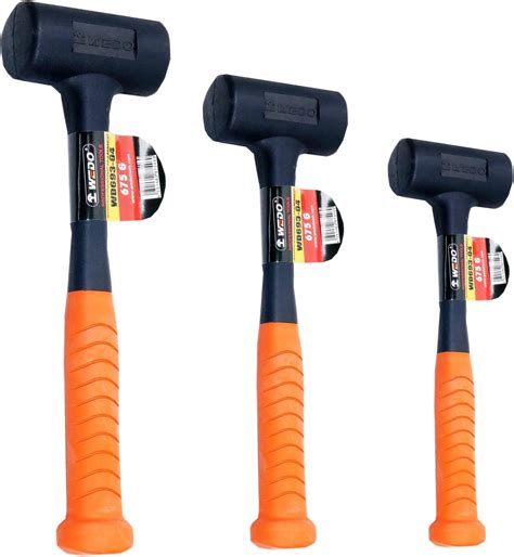 Wedo Rubber Mallet Hammer Set 3 Pieces 1lb 1 5lb 2 5lb Dead Blow Hammer Fiberglass Handle