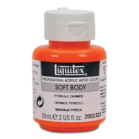 Liquitex Soft Body Artist Acrylics Pyrrole Orange Ml Bottle