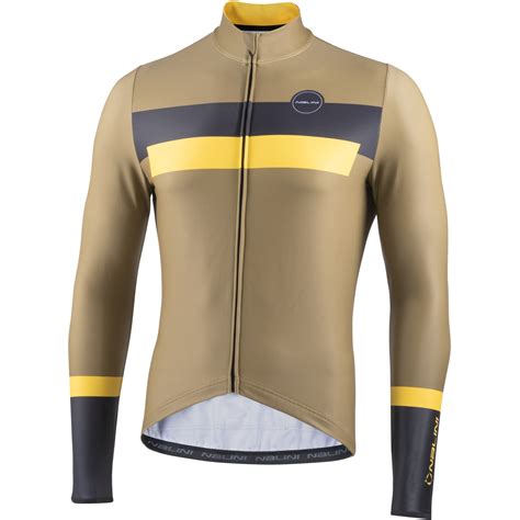 Nalini Warm Fietstrui Met Lange Mouwen Heren Khaki Bike