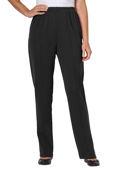 Woman Within Womens Plus Size Elastic Waist Soft Knit Pant Pant