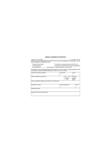 Dot Medical Certification Form Fill Out Sign Online DocHub