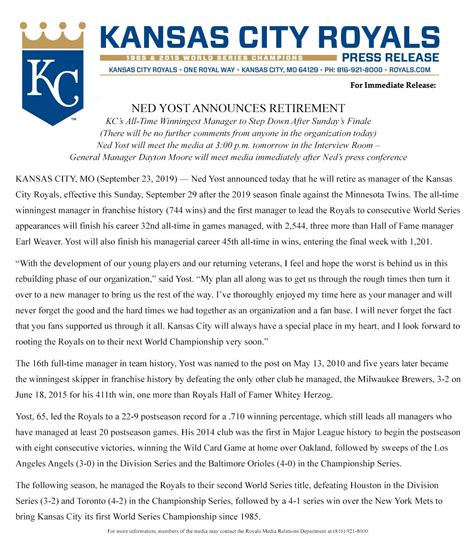 Ken Rosenthal On Twitter RT Royals Official Statement From The