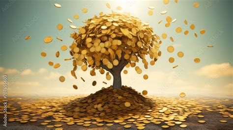 Gold Money Tree Lucky Wallpaper Stock Photo Adobe Stock