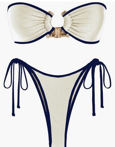ZAFUL Metal Ring Bandeau Bikini Set Tie Side Bathing Suit Size XS EBay