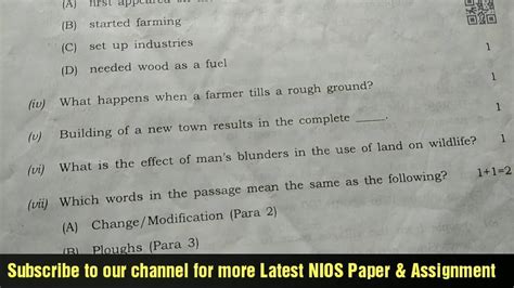 Nios Class 10th English Previous Year Question Papers Manish Verma