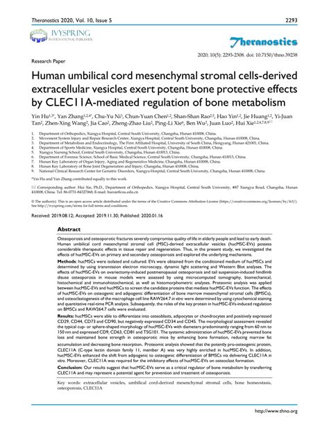 Pdf Human Umbilical Cord Mesenchymal Stromal Cells Derived