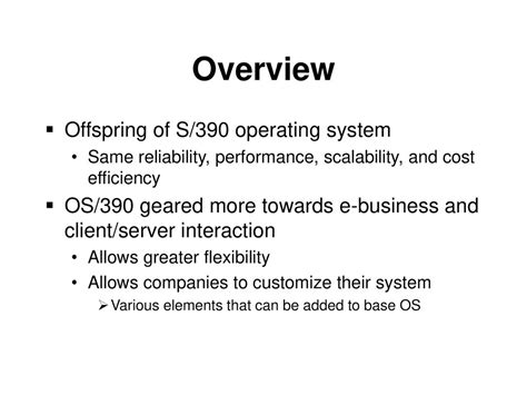 Overview Offspring of S/390 operating system - ppt download