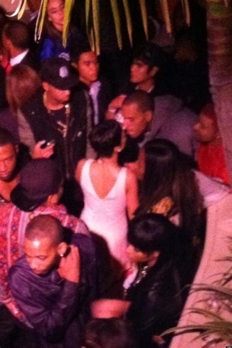 Rihanna And Chris Brown Seen Hugging And Kissing At His Queeby Launch