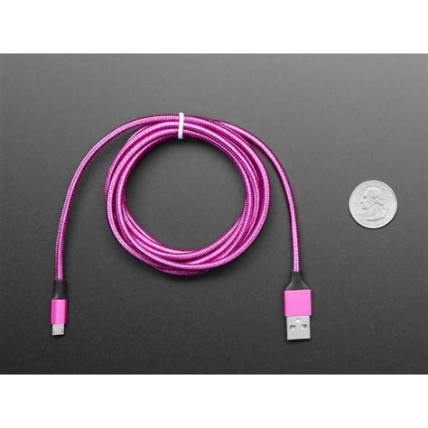 Pink And Purple Braided Usb A To Micro B Cable Meter Long