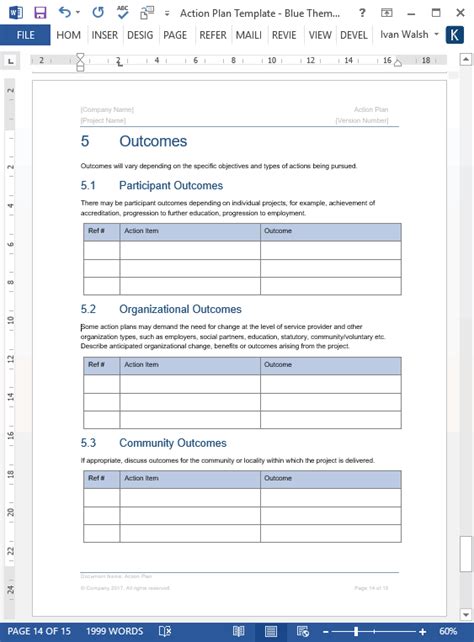 Action Plan Template (MS Word+ 7 Excels) – Templates, Forms, Checklists ...