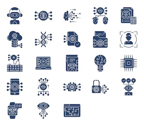 Premium Vector Artificial Intelligence Vector Icon Set