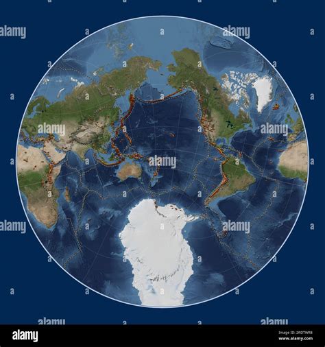 Placa Tect Nica De Tonga En El Mapa Satelital Blue Marble En La