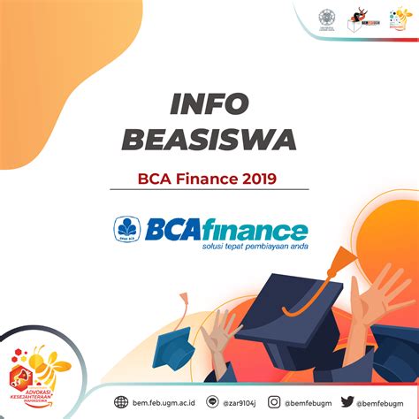 INFORMASI BEASISWA BCA FINANCE 2019 BEM FEB UGM