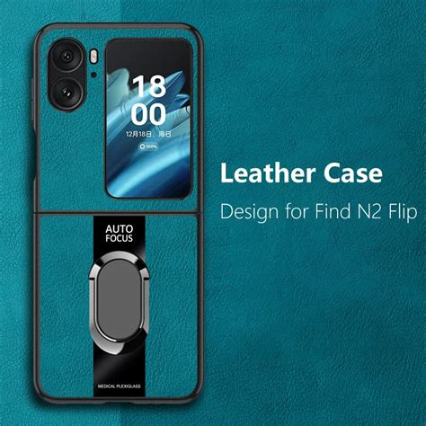 Funda De Cuero De Lujo Para Oppo Find N2 Flip CPH2437 Soporte De Anillo