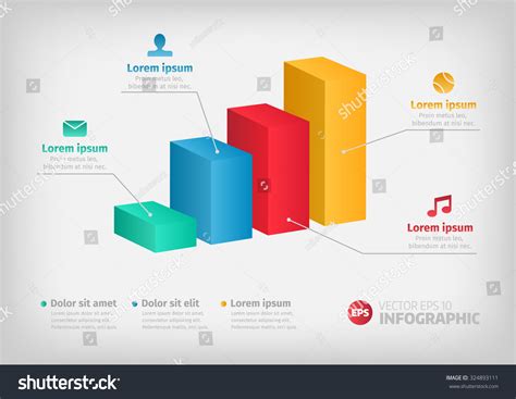 Modern 3d Infographics Bar Chart Web Stock Vector Royalty Free