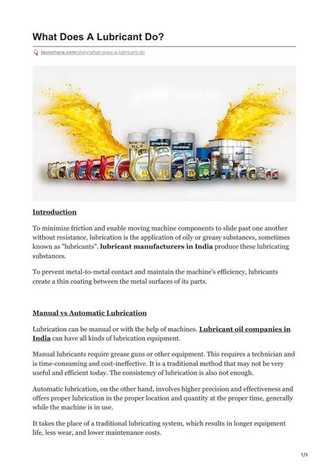 PPT - What Does A Lubricant Do? PowerPoint Presentation, free download ...