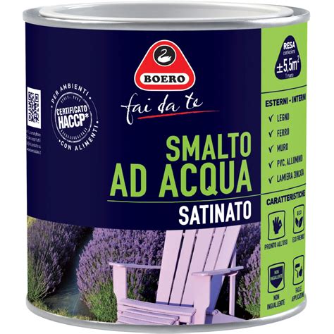 Smalto Satinato All Acqua Bianco Lt Boero Obi