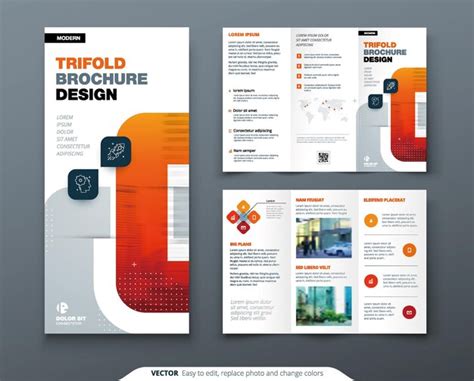 Design De Brochure Trifold Avec Des Formes Carr Es Mod Le D Entreprise