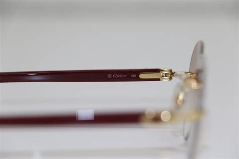 Cartier Rimless Round Sunglasses Gold & Burgundy fram… - Gem