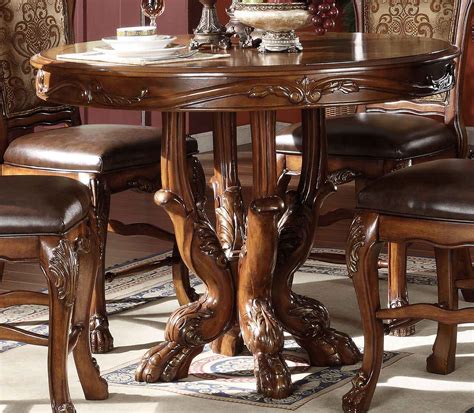 Acme Dresden Counter Height Dining Set Cherry Oak 12160 Din Set At