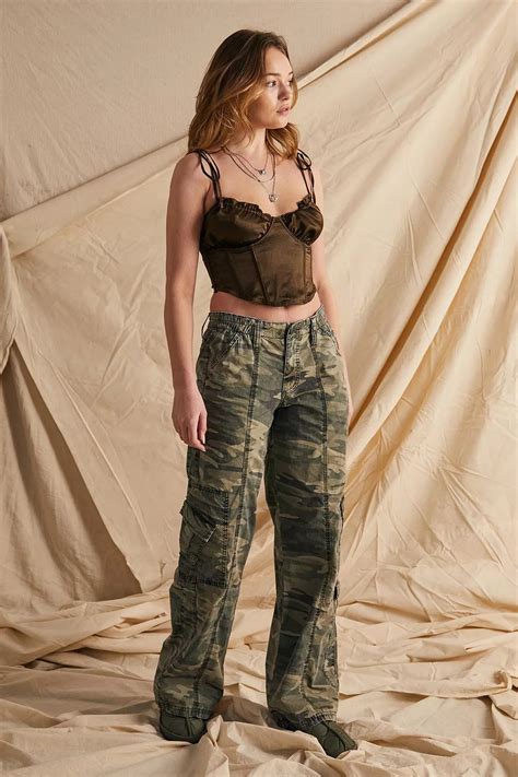 Bdg Urban Outfitters Bdg Camo Y2k Low Rise Cargo Pants