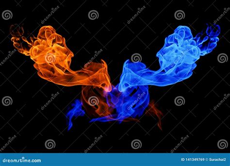 Yin-yang Symbol, Fire and Ice Background Stock Image - Image of health ...