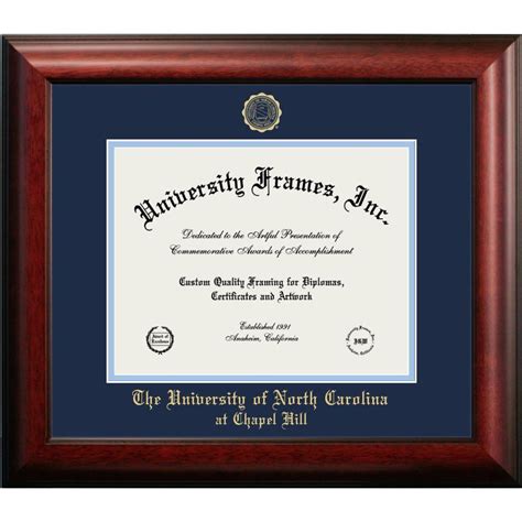 Unc Unc Mahogany Diploma Frame Alumni Hall