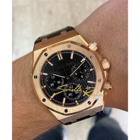 Orologio Audemars Piguet Royal Oak Cronografo Nero Oro Rosa 18kt 41mm