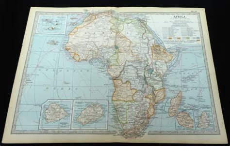 Antique Map Of Africa The African Continent European Colonial