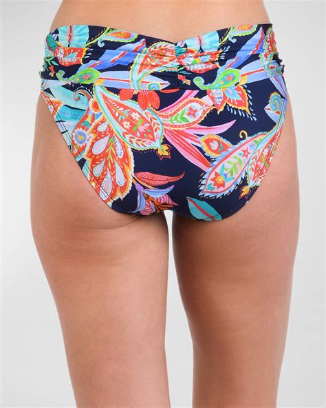 La Blanca Tropidelic Paisley Shirred Bikini Bottoms Neiman Marcus