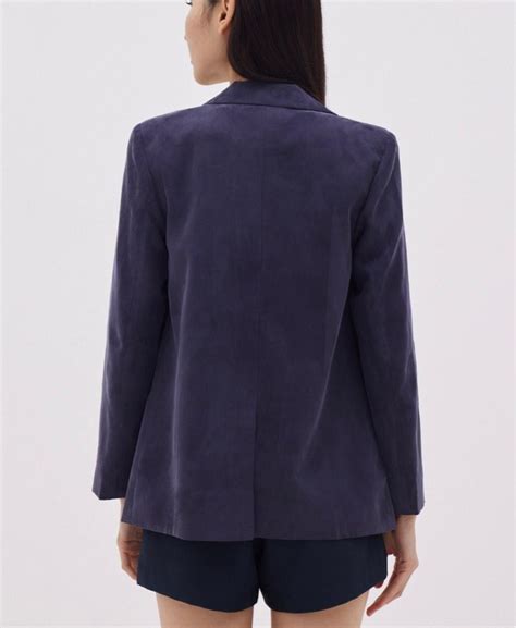 LOVE BONITO JASIE CUPRO OVERSIZED BLAZER NAVY BLUE XS Women S