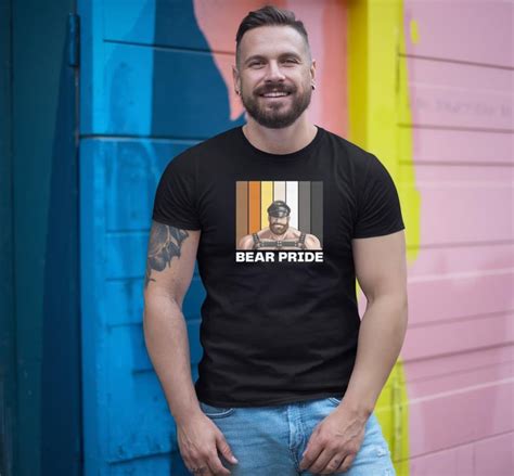 Gay Leather Bear Pride Flag Colors For Gay Bear Cubs T Shirt Gay Pride Gift Etsy UK