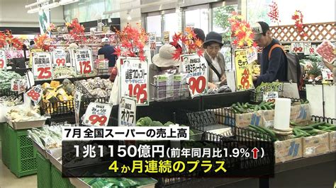 全国のスーパー売上高 4か月連続で↑（2015年8月21日掲載）｜日テレnews Nnn