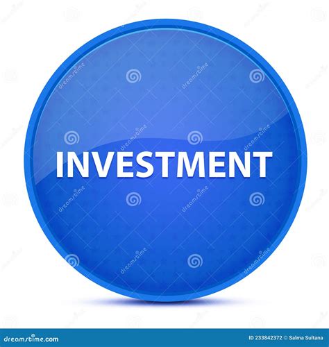 Investment Aesthetic Glossy Blue Round Button Abstract Stock