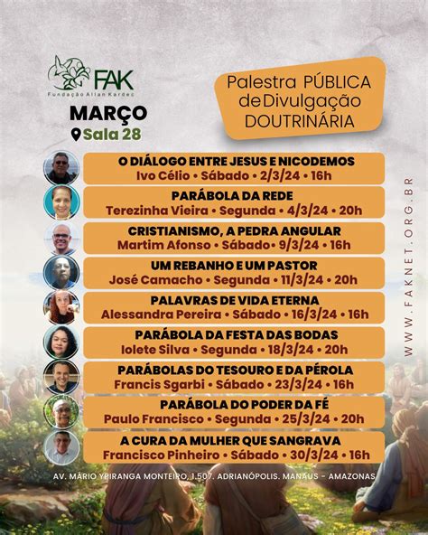 Palestra Pública Março 2024 FAK Fundação Allan Kardec